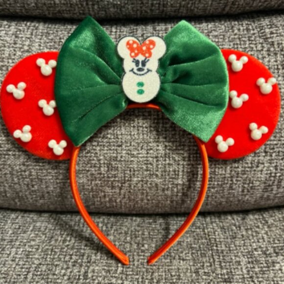 Holiday Christmas Minnie Mouse Ears Headband - Picture 1 of 2